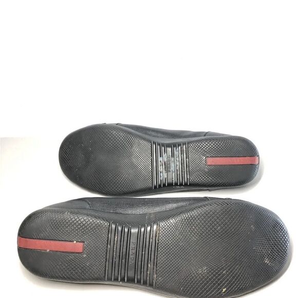 Prada Black Leather Lace Up Casual Low Top Sneaker Shoes Men’s Sz 10.5M US/44EU - Picture 13 of 14